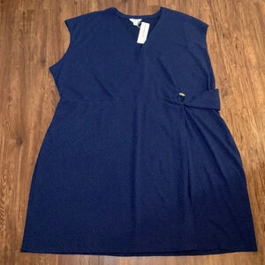 Liz Claiborne Women’s Sleeveless Faux Wrap Dress Blue Size 4X New